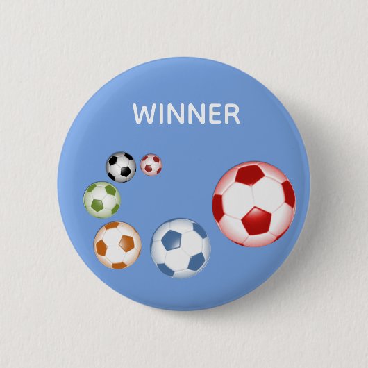 空色のウィナーサッカーボール 缶バッジ (正面)