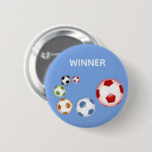 空色のウィナーサッカーボール 缶バッジ (正面&裏面)