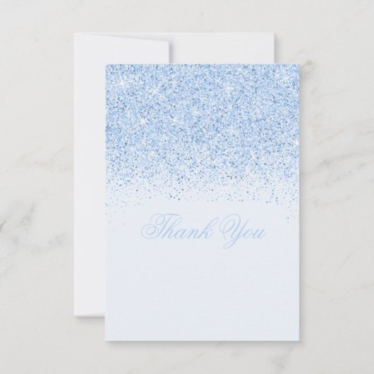 空色のグリッターのサンキューカード サンキューカード (裏面)