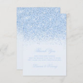 空色のグリッターのサンキューカード サンキューカード (正面/裏面)