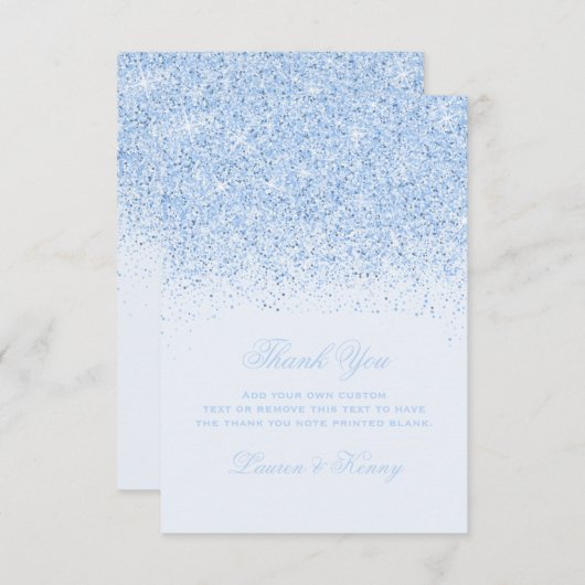 空色のグリッターのサンキューカード サンキューカード (正面/裏面)