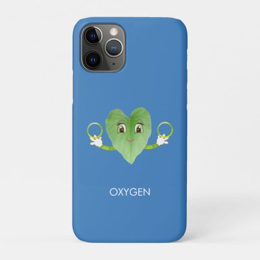 空色のグリーンハッピーなハートリーフ Case-Mate iPhoneケース (裏)