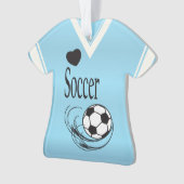 空色のサッカーのワイシャツ オーナメント (正面)