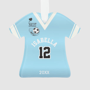 空色のサッカーのワイシャツ オーナメント