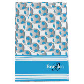 空色のサッカーボール ミディアムペーパーバッグ (正面)