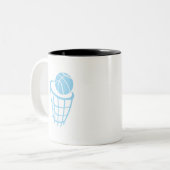 空色のバスケットボール ツートーンマグカップ (正面左)