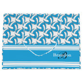 空色のバレーボールを個人化して下さい ラージペーパーバッグ (正面)