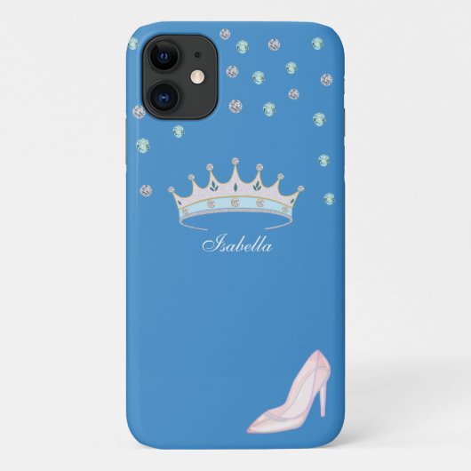 空色のプリンセス クラウンとクリスタル シューズ Case-Mate iPhoneケース (裏面)