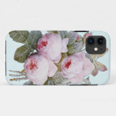 空色のヴィンテージのビクトリアンな英国のバラ Case-Mate iPhoneケース (裏面(横))