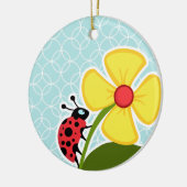 空色の円; てんとう虫 セラミックオーナメント (左)