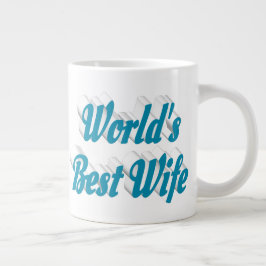 空色の大きなコーヒーマグカップ 妻と半分表示 ジャンボコーヒーマグカップ