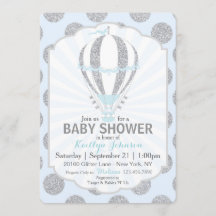 空色の熱気の気球のベビーシャワー