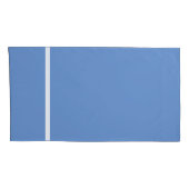 空色の白のストライプのトリム 枕カバー (裏面-右)