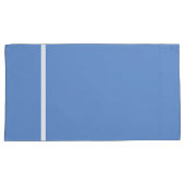 空色の白のストライプのトリム 枕カバー (正面右)