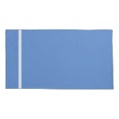 空色の白のストライプのトリム 枕カバー (裏面-左)