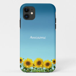 空色の背景に優雅なひまわり iPhone 11 ケース