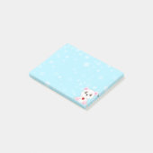 空色の背景のかわいいホッキョクグマのキャラクター ポストイット (アングル)