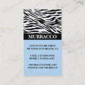 空色の野生のシマウマのプリントのお母さんのテレホンカード/ コーリングカード (裏面)