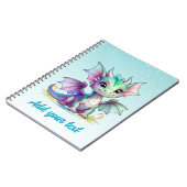 空色の魔法のドラゴン - 名前入りノートブック ノートブック (左側)