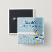 空色は動物の花のベビーシャワーに点を打ちます 缶バッジ (正面&裏面)