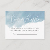 空色ウォーターカラーベイビーシャワーディーパーラッフルカード エンクロージャーカード (正面)