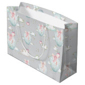 空色及びピンクの熱気の気球 ラージペーパーバッグ (裏面アングル)