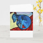 「空色」のWhippetの子犬 カード (黄色い花)