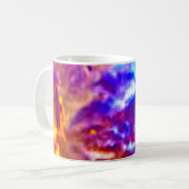 空芸術的青、オレンジ、黄 コーヒーマグカップ (正面左)