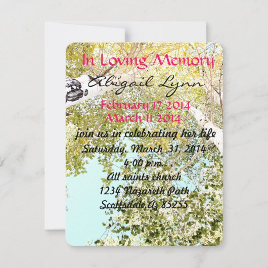 空葬の招待状 招待状 (正面)