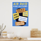 空襲の予防措置 – -第2次世界大戦 ポスター (キッチン)
