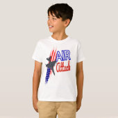 空襲アメリカ国旗のキッズTシャツ Tシャツ (正面フル)