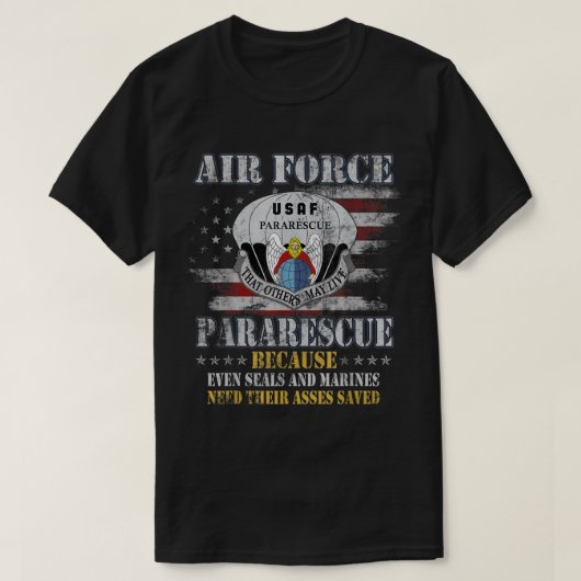 空誇りを持った力パラレースキュー退役軍人ヴィンテージフラグVe Tシャツ (デザイン正面)