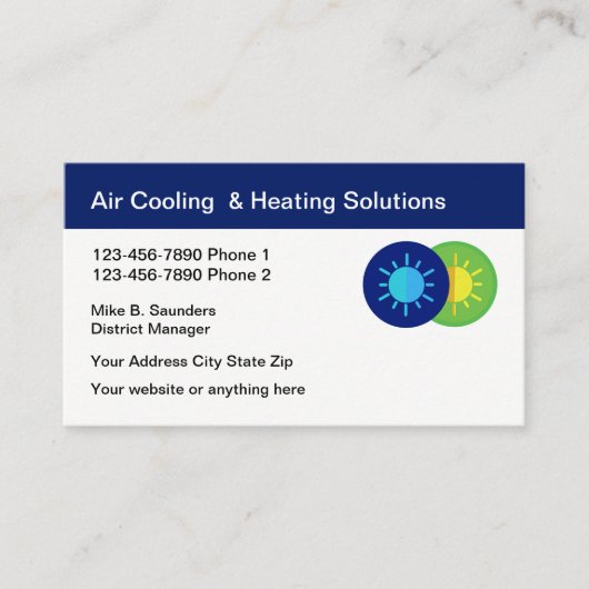 空調サービス名刺会社 名刺 (正面)