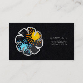 空調ファンの太陽とスノーフレークのビジネスca 名刺