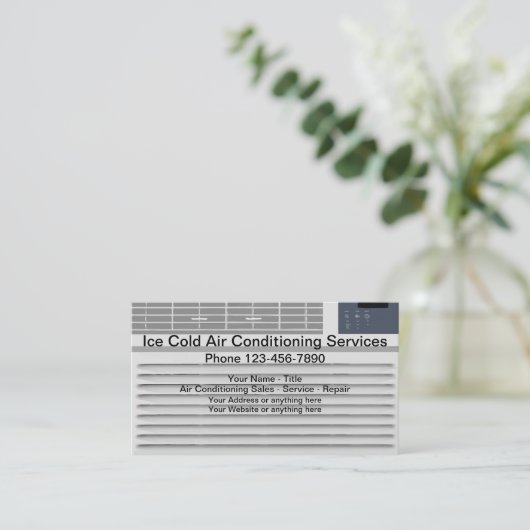 空調修理サービス 名刺 (スタンド正面)