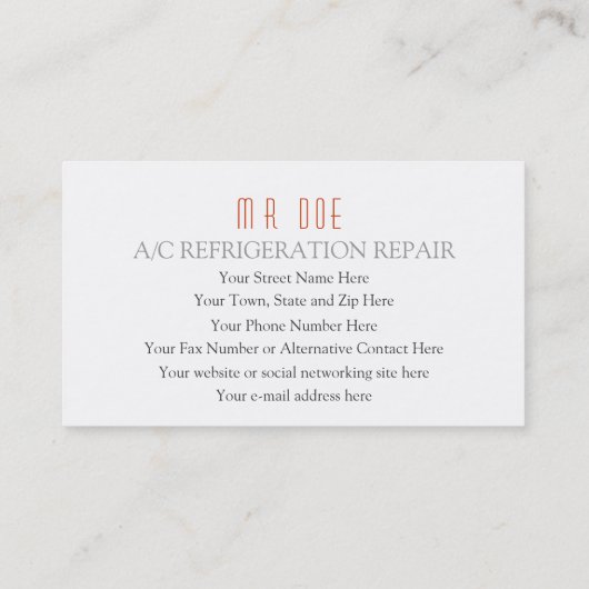 空調冷凍サービス両面 名刺 (裏面)