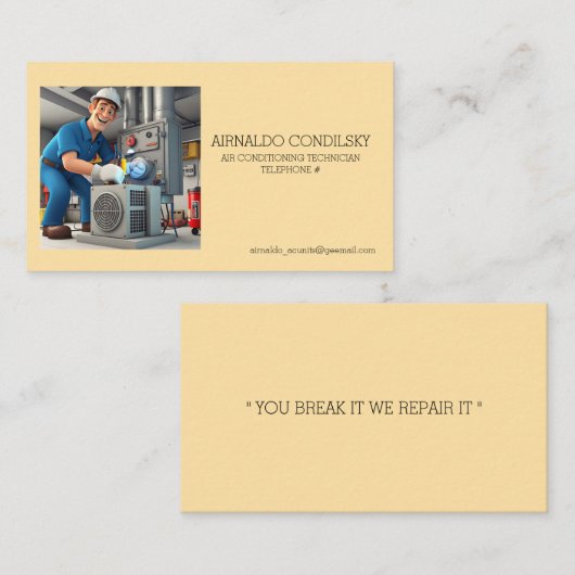 「空調技術者」 名刺 (正面/裏面)