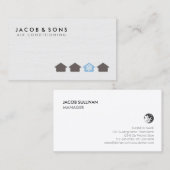 空調暖房冷却ハウスアイコン 名刺 (正面/裏面)