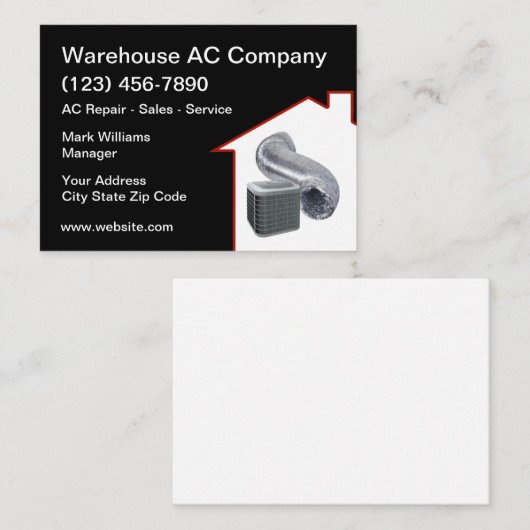 空調暖房冷房用名刺 名刺 (正面/裏面)