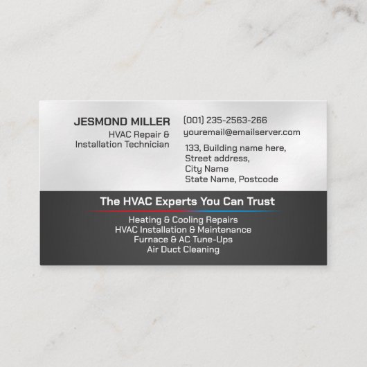 空調設備サービス 名刺 (裏面)