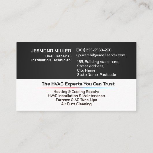 空調設備サービス 名刺 (裏面)