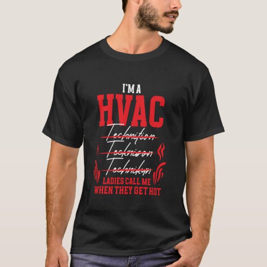 空調設備設置作業員 空調技術者 Tシャツ (正面)