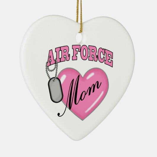 空軍お母さんのハートNのドッグタッグ セラミックオーナメント (右)