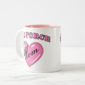 空軍お母さんのハートNのドッグタッグ ツートーンマグカップ (正面左)