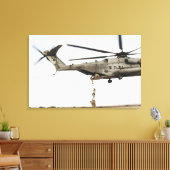 空軍の分隊が戦闘インサートを実施4 キャンバスプリント (インサイチュ (リビング))