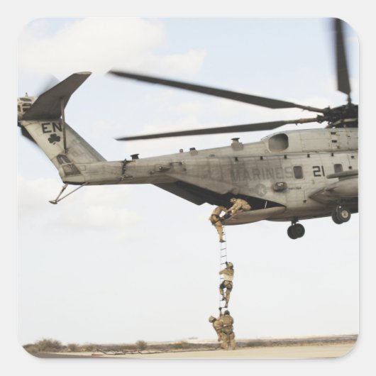 空軍の分隊が戦闘インサートを実施4 スクエアシール (正面)