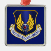 空軍の材料のコマンドのクリカスタマイズスマス メタルオーナメント (正面)