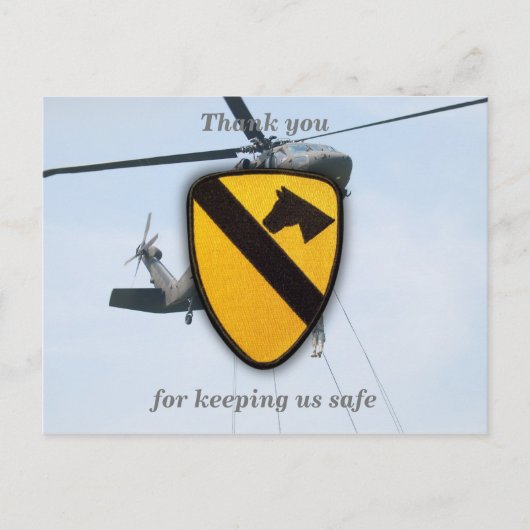 空軍の騎兵フォートフード退役軍人のベットパッチ ポストカード (正面)
