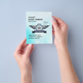 空軍をテーマにした卒業パーティフォト招待状 チラシ (手)