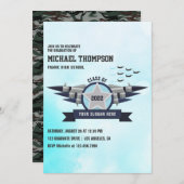 空軍をテーマにした卒業パーティー招待状 招待状 (正面/裏面)